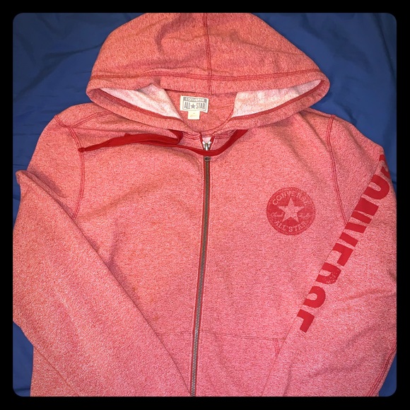 converse red hoodie